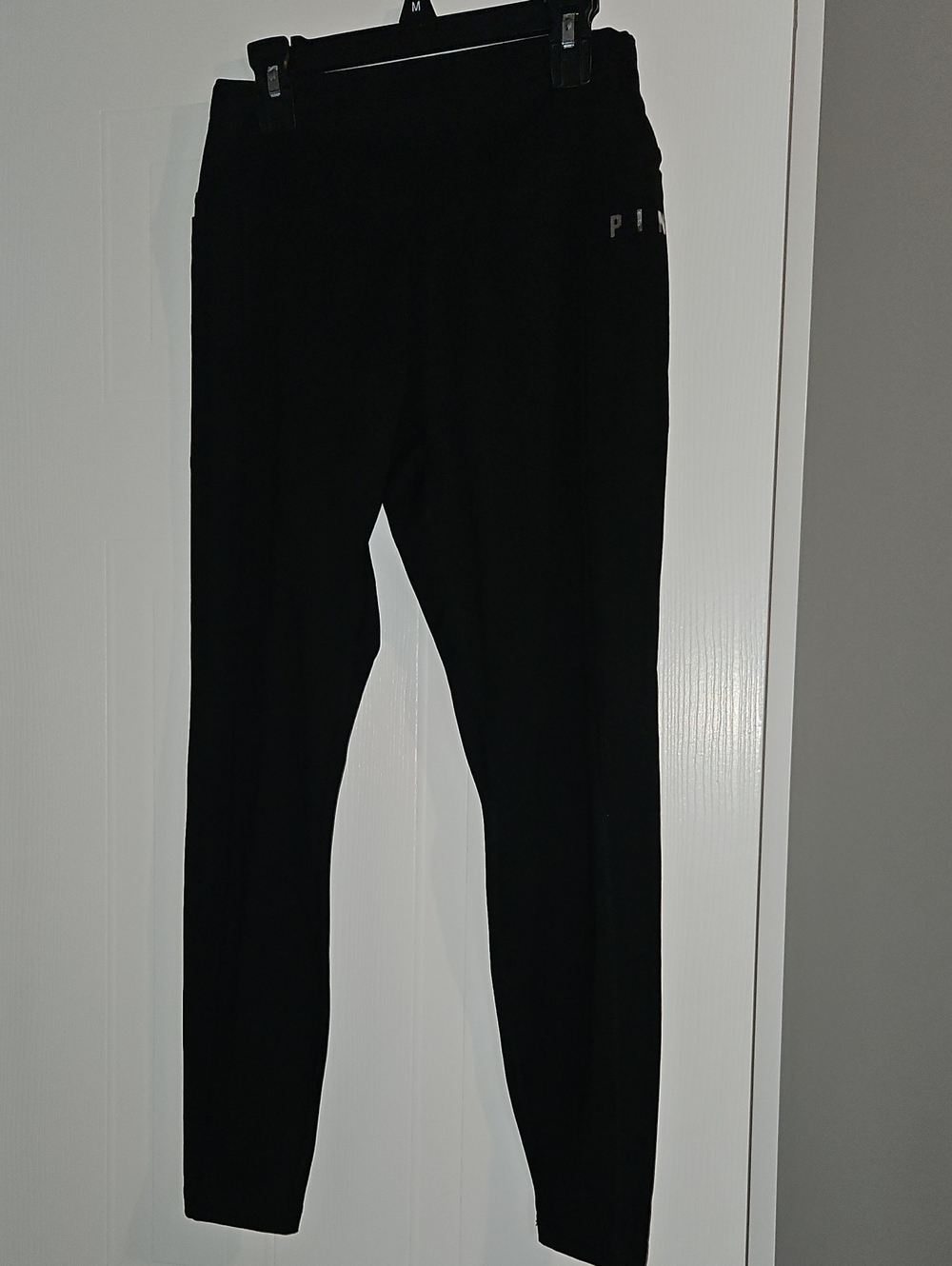 PINK Victoria's Secret Black High-Rise Leggings with Subtle Logo